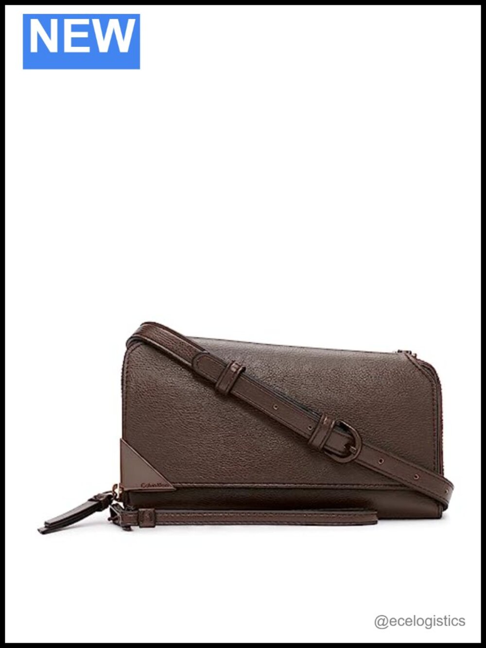 Vegan Leather Crossbody Bag with Removable Wristlet Strap, 8 Pockets